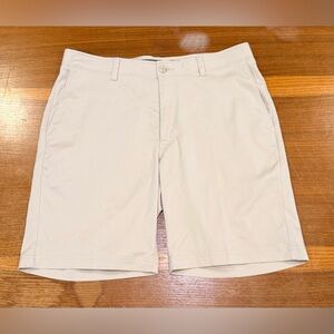 Classic Beige Flat Front Men's Shorts